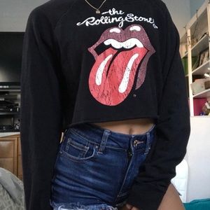 The rolling stone logo tee crop top